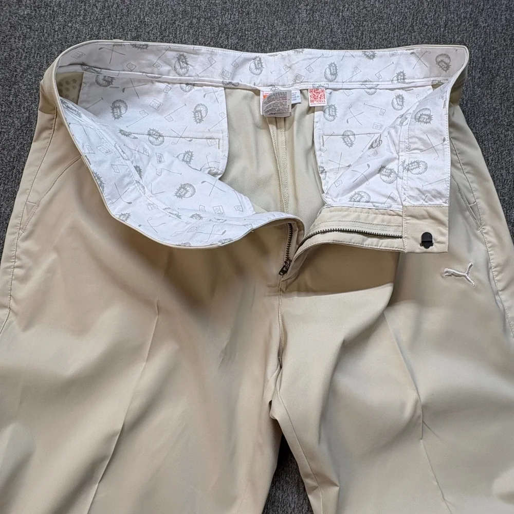 Puma Sportlifestyle Mens Golf Pants Tan Khaki 36x32 Performance Stretch Trousers